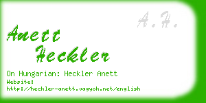 anett heckler business card